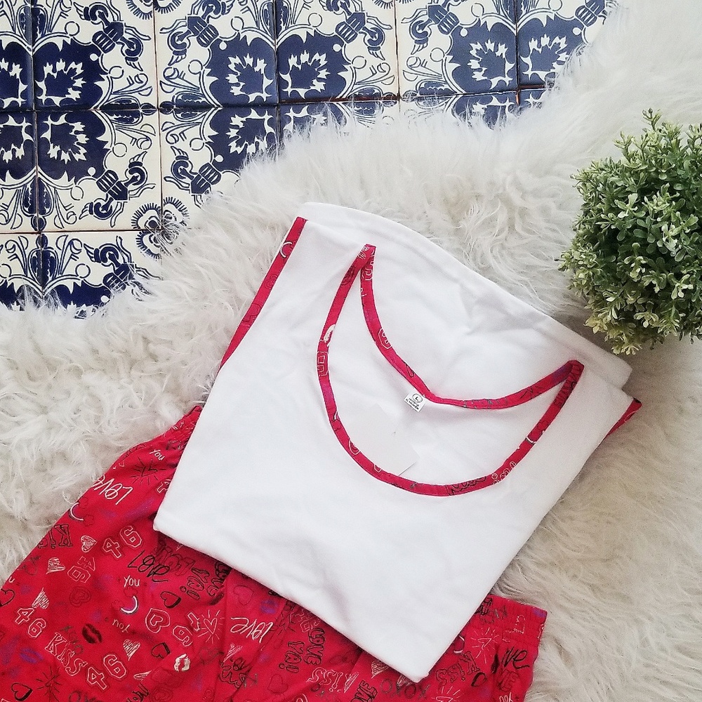 Love and Heart pajama top and pant set